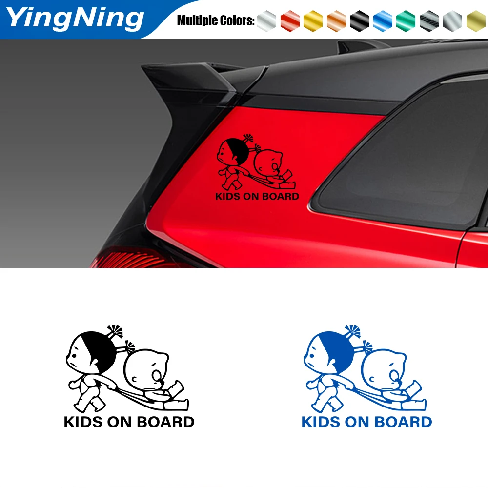 

KIDS ON BOARD Personalized Car Sticker Reflective DIY Pattern Automobiles Bumper Exterior Decoration Vinyl Decals Accessories