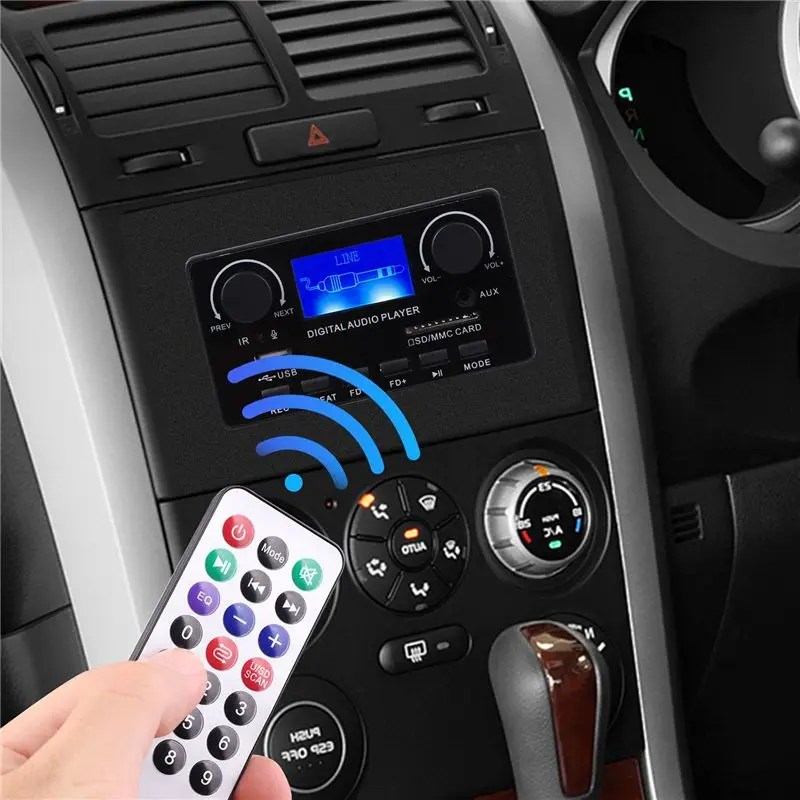 Brave- Bluetooth 5.0 MP3 Decoder Board Support Handsfree Recording FM DC 12V MP3 WMA WAV APE FLAC Audio Amplifier Board