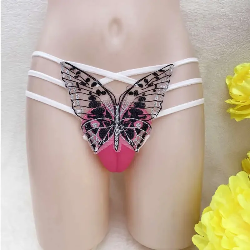 

Camel Toe Control Panty Gaff Tucking Panties Butterfly Embroidery Sheer Sissy Lingerie Crossdresser Transgender Drag Queen Brief