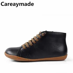Careaymade-scarpe da donna in vera pelle ballerina a piedi nudi casual comodi stivaletti scarpe morbide fatte a mano di qualità con pelliccia