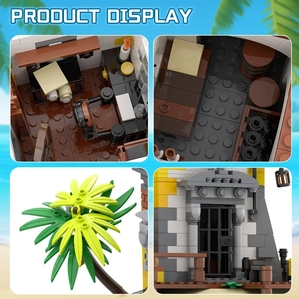 Gobricks MOC Sabre Island Anno Domini 2021 Tijolos de blocos de construção