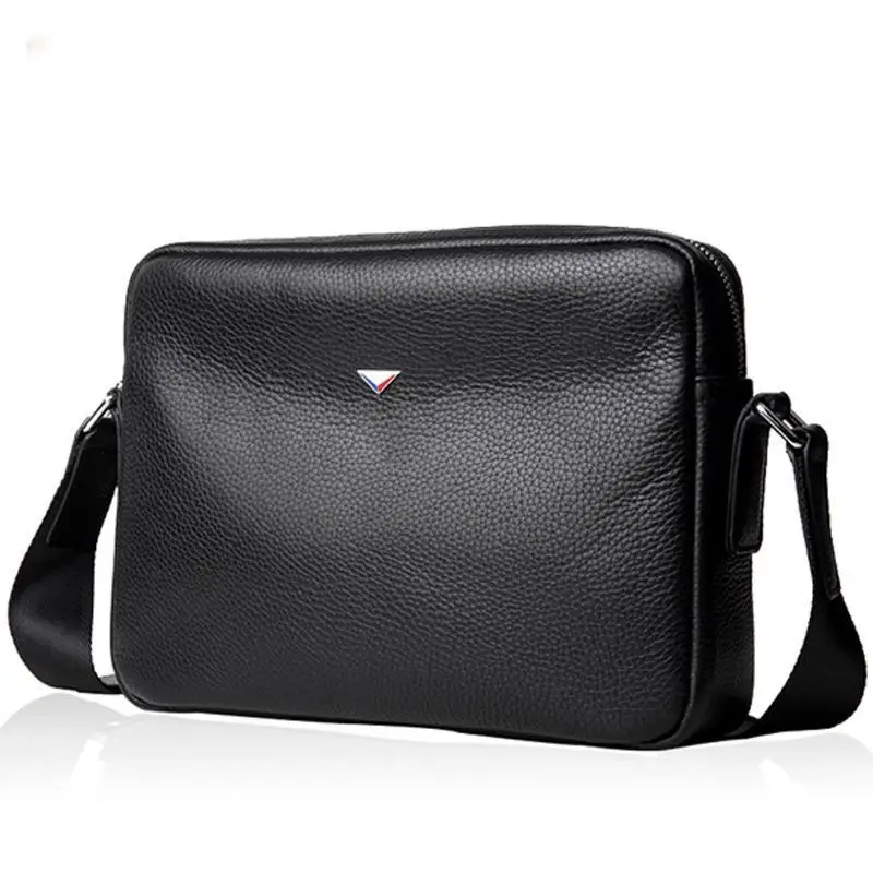 New Single Shoulder Genuine Messenger Luxury Leather Briefcases Men's Casual Crossbody Fashion Top Layer Cowhide Satchel Bag