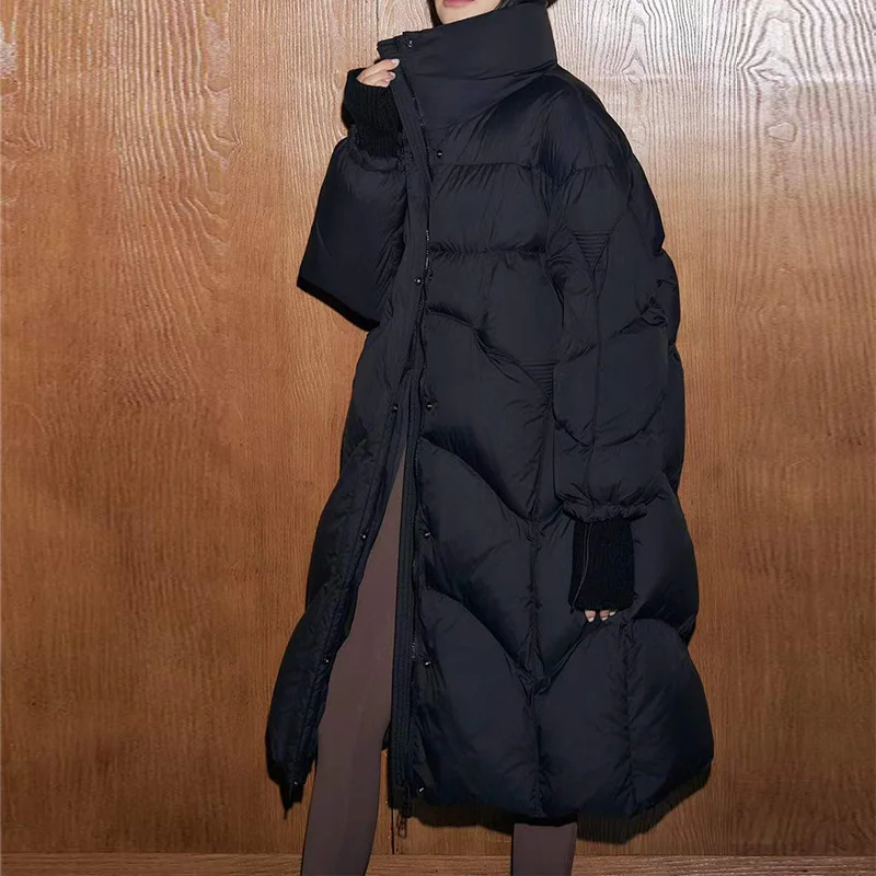 Long Down Jacket for Women 2025 New Style Fashionable Commuter Winter Elegant Casual Oversized Thickened Versatile Coat Trendy