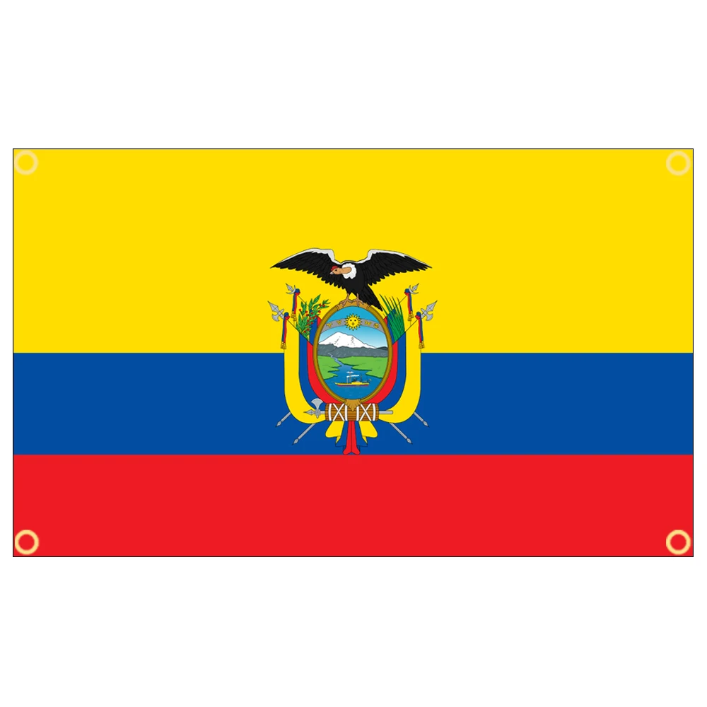3x5 Ft Ecuador Flag Vivid Color and Fade proof Republic of Ecuador Polyester with Brass Grommets 3 X 5 Ft