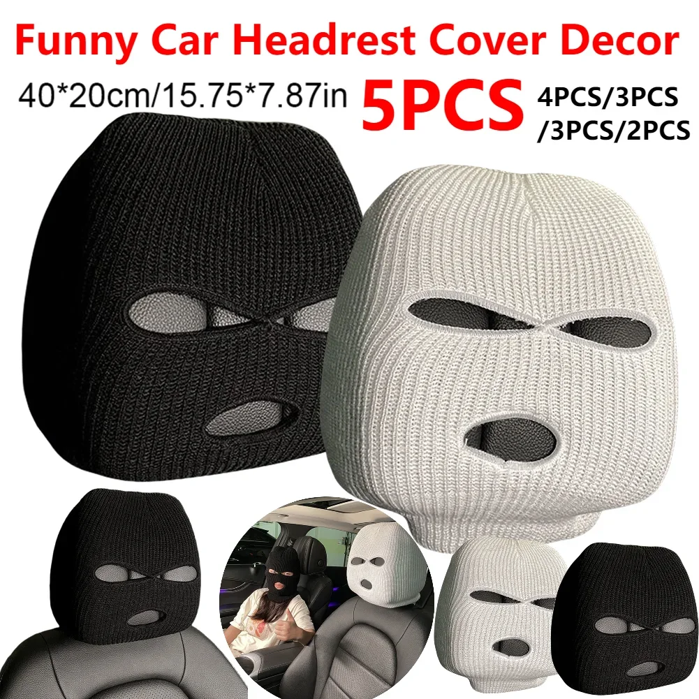 

Halloween Funny Car Seat Headcover Three Hole Elastic Seat Protector Decoration Anti-Theft Warning Cover for Car Interior Seats