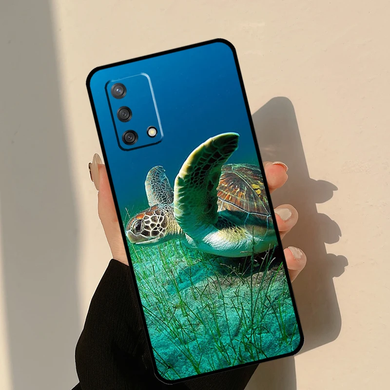 น่ารักการ์ตูนเต่าสำหรับ OPPO A74 A54 A94 A53S A54S A31 A5 A9 A52 A72 A91 A93 A96 A15 A17 a57 A77โทรศัพท์กรณี