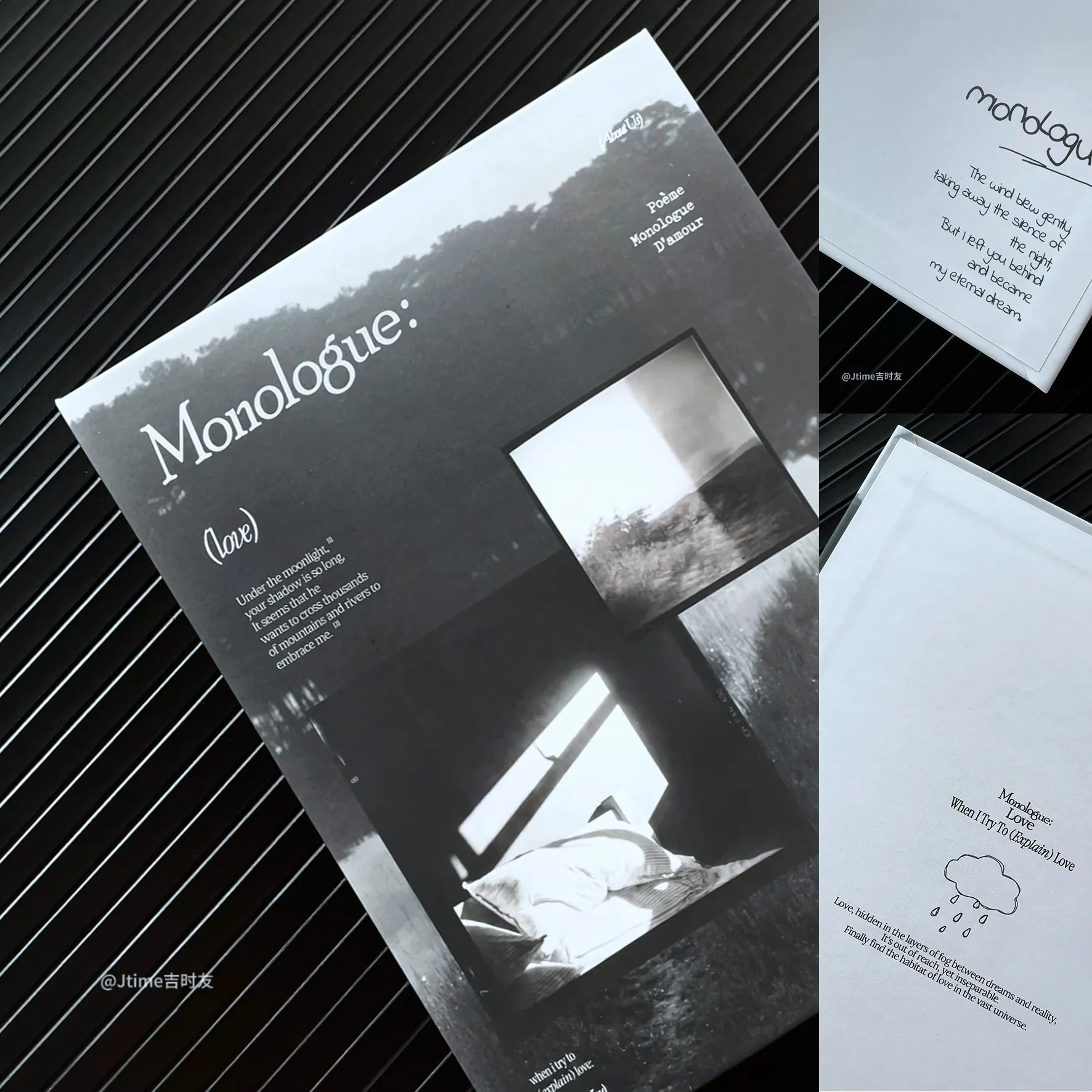 Monologue A5 Hard Cardboard Card Album– Atmosphere Photo Album for Small Card Storage, Aesthetic Binder for Collectible Cards