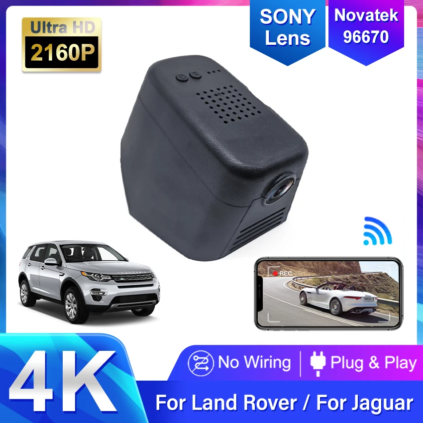 4K Plug and Play Wifi Car DVR Video Recorder Dash Cam For Land Rover Range Rover Evoque Velar F-PACE Jaguar XEL XEF 2020-2024