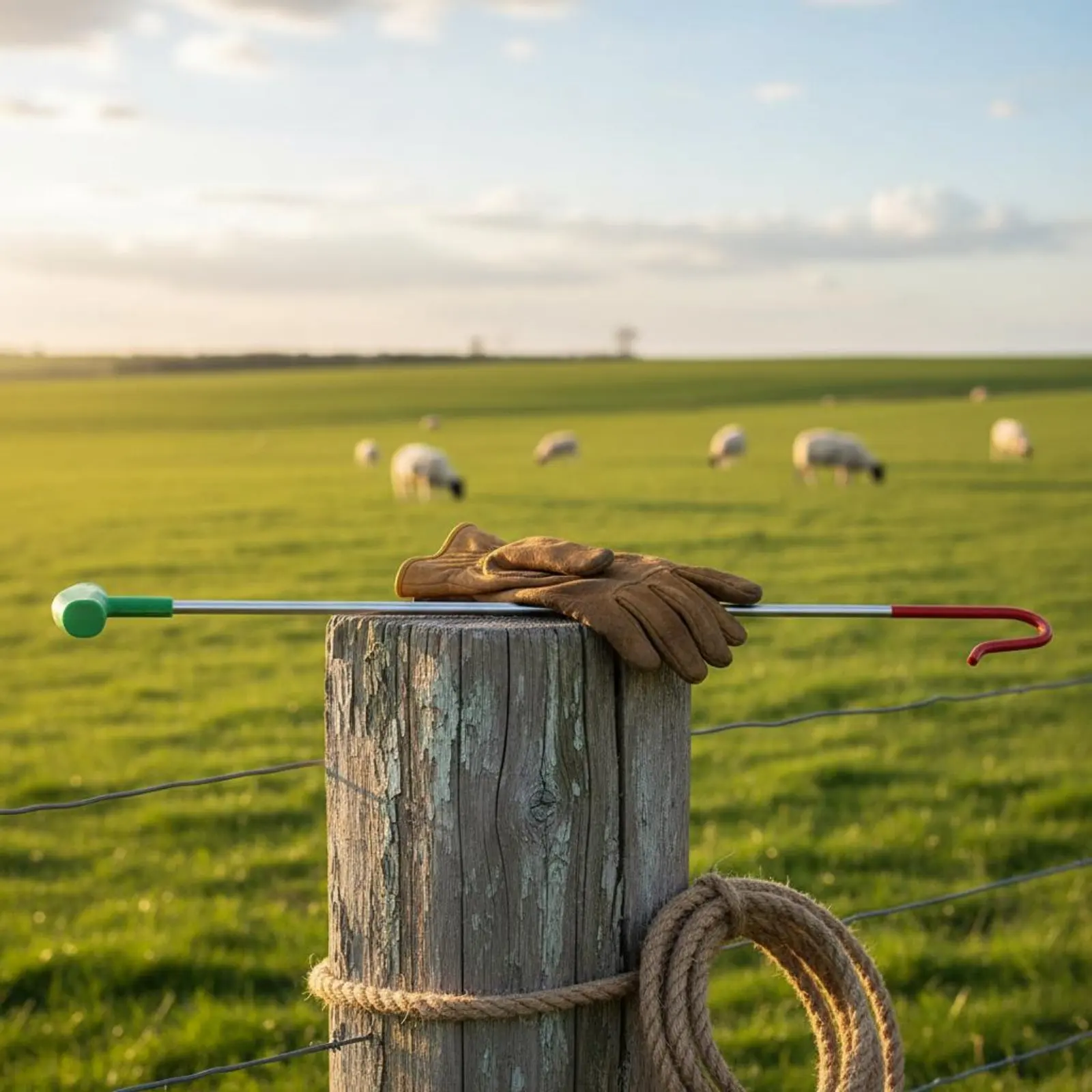 Sheep Leg Hook High-Carbon Steel Sheep Catching Hook Caprine Leg Crook Sturdy-Duty Livestock Handling Tool Anti-Abrasion Design