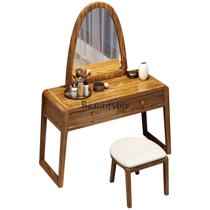 

ls 18Ebony dressing table and chair combination new Chinese bedroom with mirror dressing table