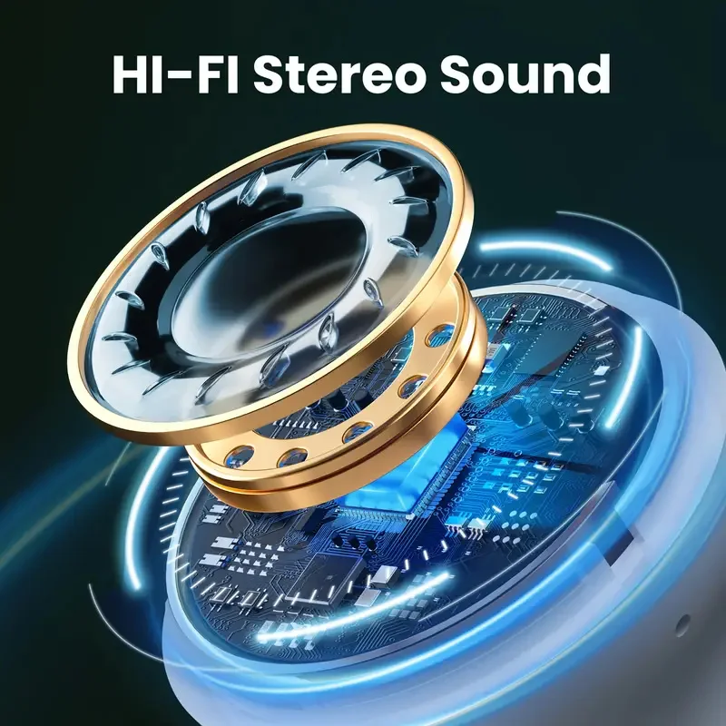 AT2-In-Ear-Funk-Bluetooth-Kopfhörer, Stereo-Rauschunterdrückung, Bluetooth 5.30-Version, hochauflösende Musik, lange Akkulaufzeit