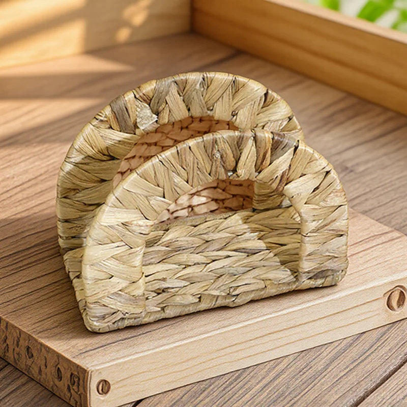 

Chic Woven Napkin Holder Stand Practical Tissue Storage for Kitchen Bar Cafe Dinner Party Office Napkin Holder