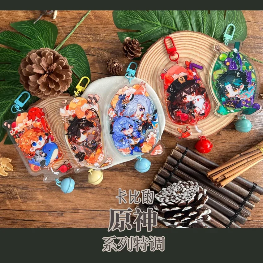 

Game Genshin Impact HuTao Xiao Tartaglia Zhongli Attribute Cosplay Cartoon Acrylic Keychain Pendant Cute Model Cosplay DecorGift