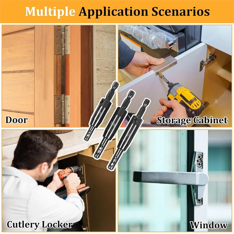 PTST 3 قطع مجموعة لقمة مثقاب ذاتية التمركز 3/32 بوصة، 7/64 بوصة، 1/8 بوصة، لقمة VIX، لقمة مثقاب مفصلية ذاتية التمركز #6