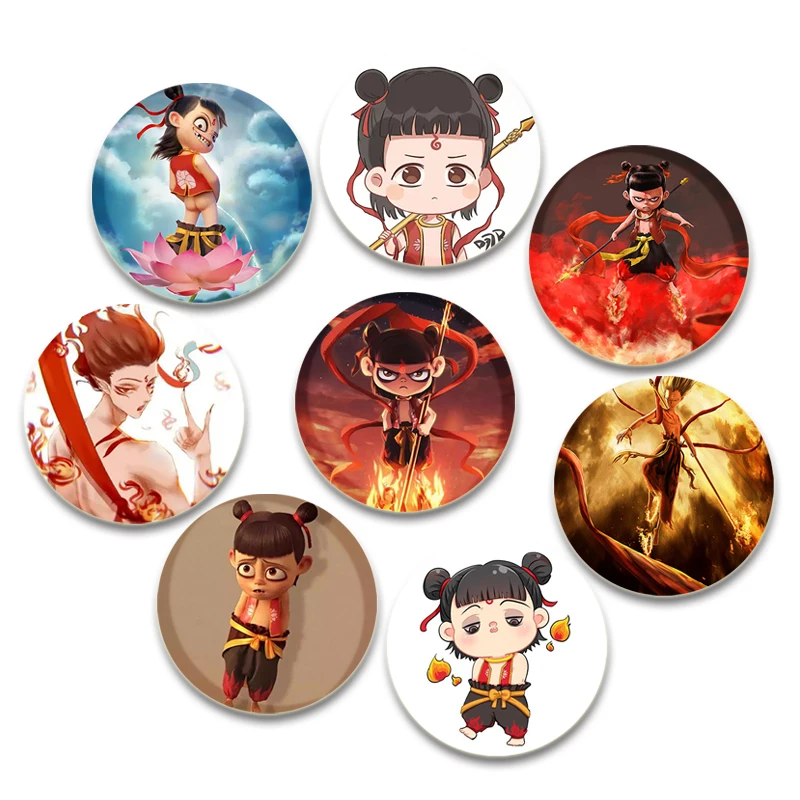 

Chinese Mythological Figures Nezha Brooches Cute Cartoon Badge for Backpack Collar Lapel Pins Jewelry Birth of The Demon Child