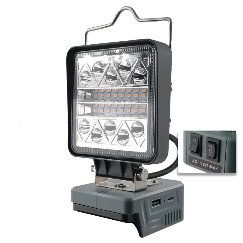 

Portable LED Floodlight Outdoor Camping Light for Dewalt/Milwaukee/Makita/Bosch/Ein 18/20V Batteries Work Light Spotlight