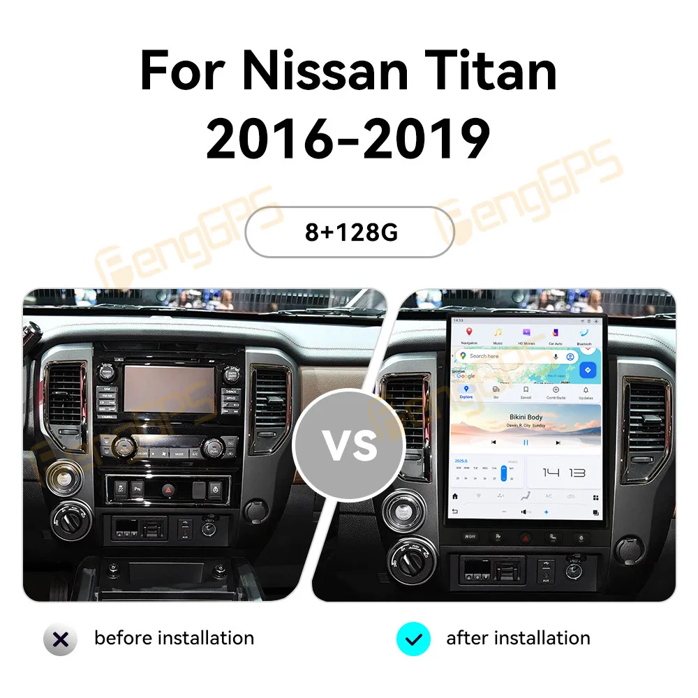 For Nissan Titan 2016-2019 Android Car Radio Multimedia Video Player Wireless Carplay Autoradio Stereo GPS Navigation Head Unit