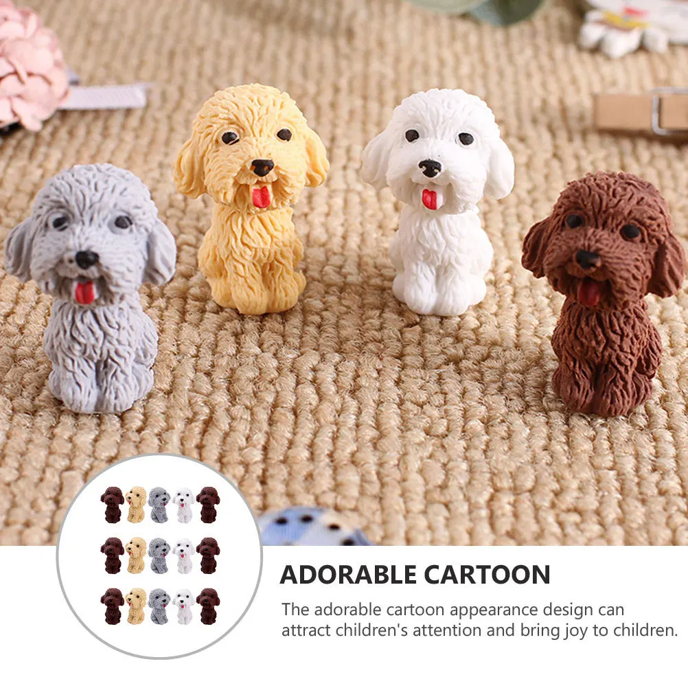 

16Pcs Dog Shaped Erasers Vibrant Creative Rubber for Students Stationery Homework Reward Decorative Office Supply