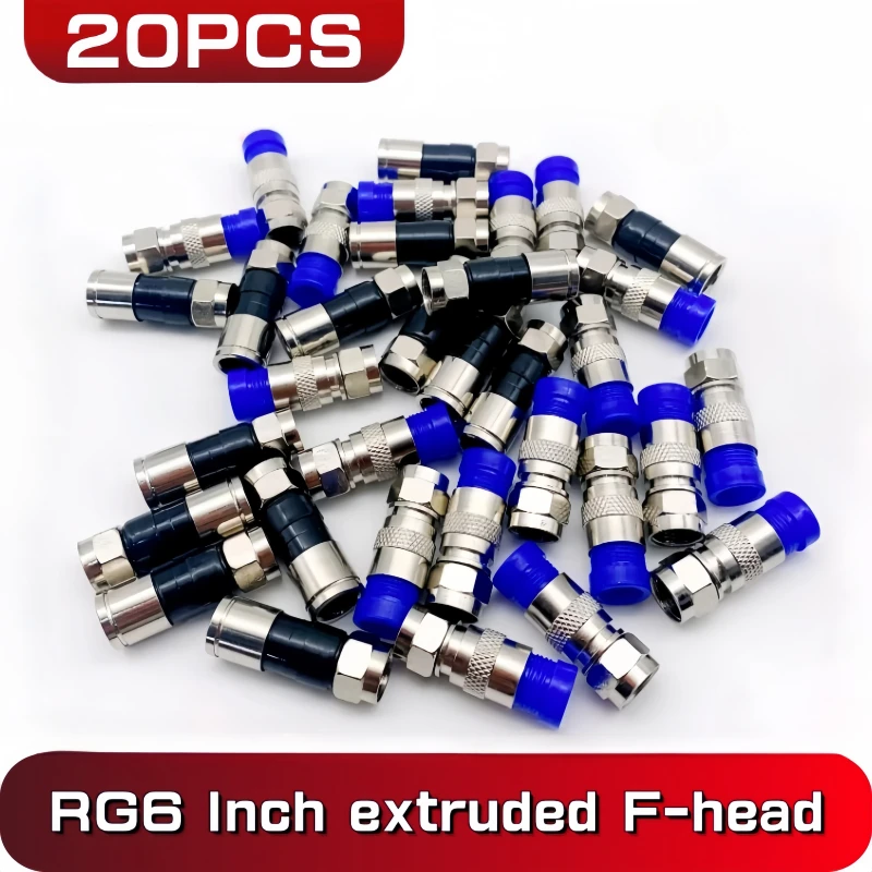 20PCS Universal RG6 Compression Connector Waterproof Connection F Compression Connectors for Coaxial Cable