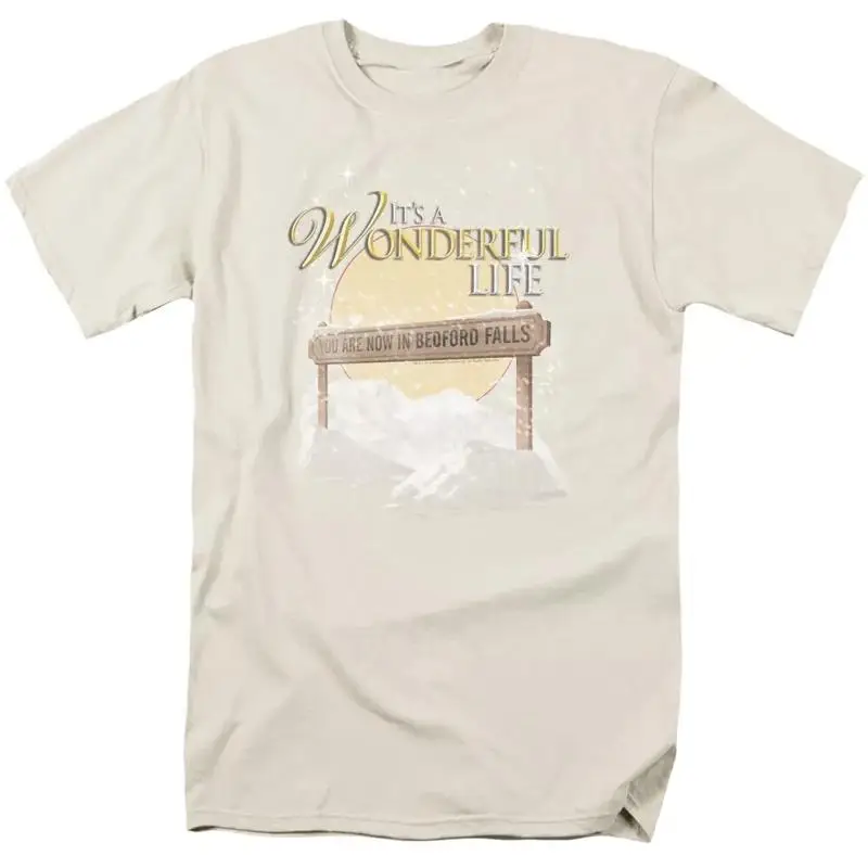 Its A Wonderful Life Story  T shirt Mens Licensed Christmas Movie Cream