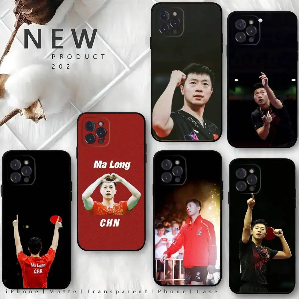 

Table tennis player Ma Long Phone Case For iPhone 16,15,14,13,12 Mini 11 Pro XR,X,XS,MAX 7,8 Plus Silicone Cover Soft Black