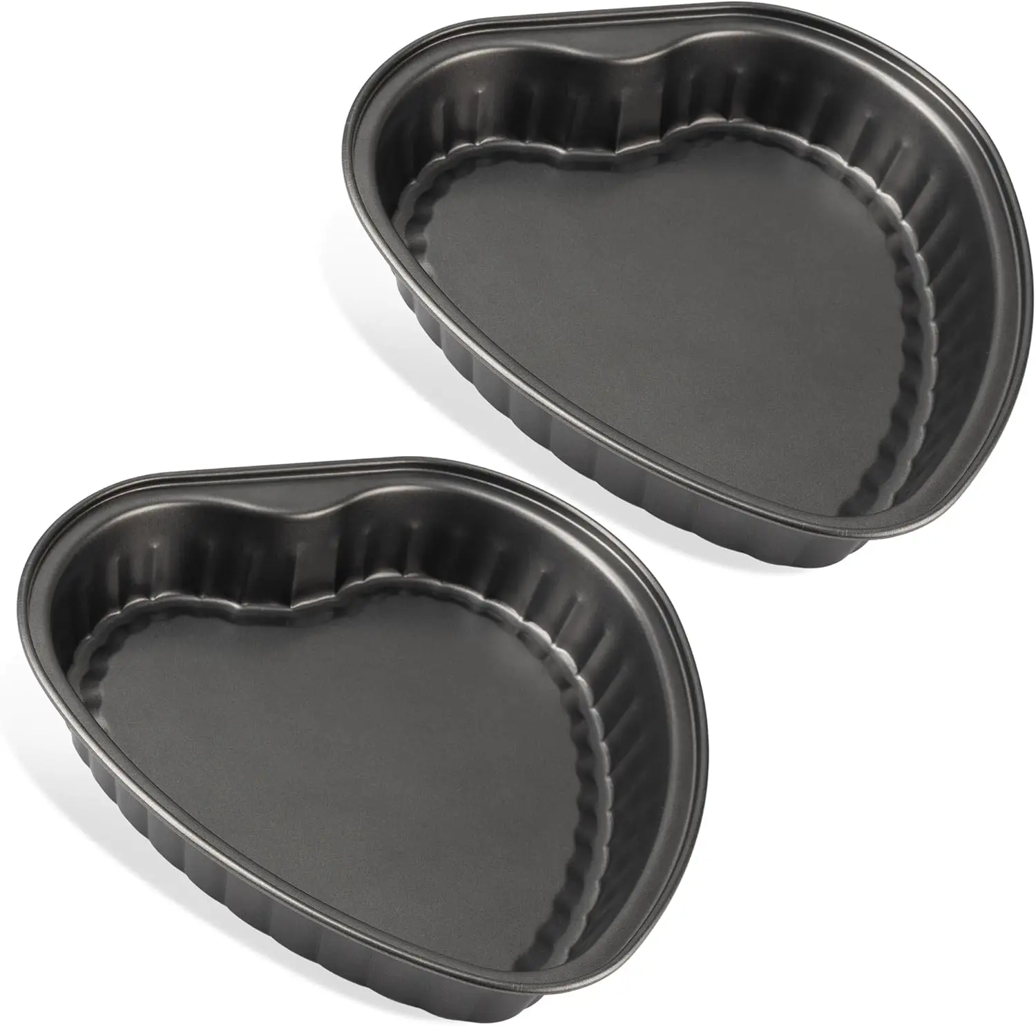 Heart Shaped Cake Pans, Large Heart Cake Pan, Nonstick Baking Molds, 9.5 Inch Cake Tins for Wedding, Birthday, Party & Family, Set of 2