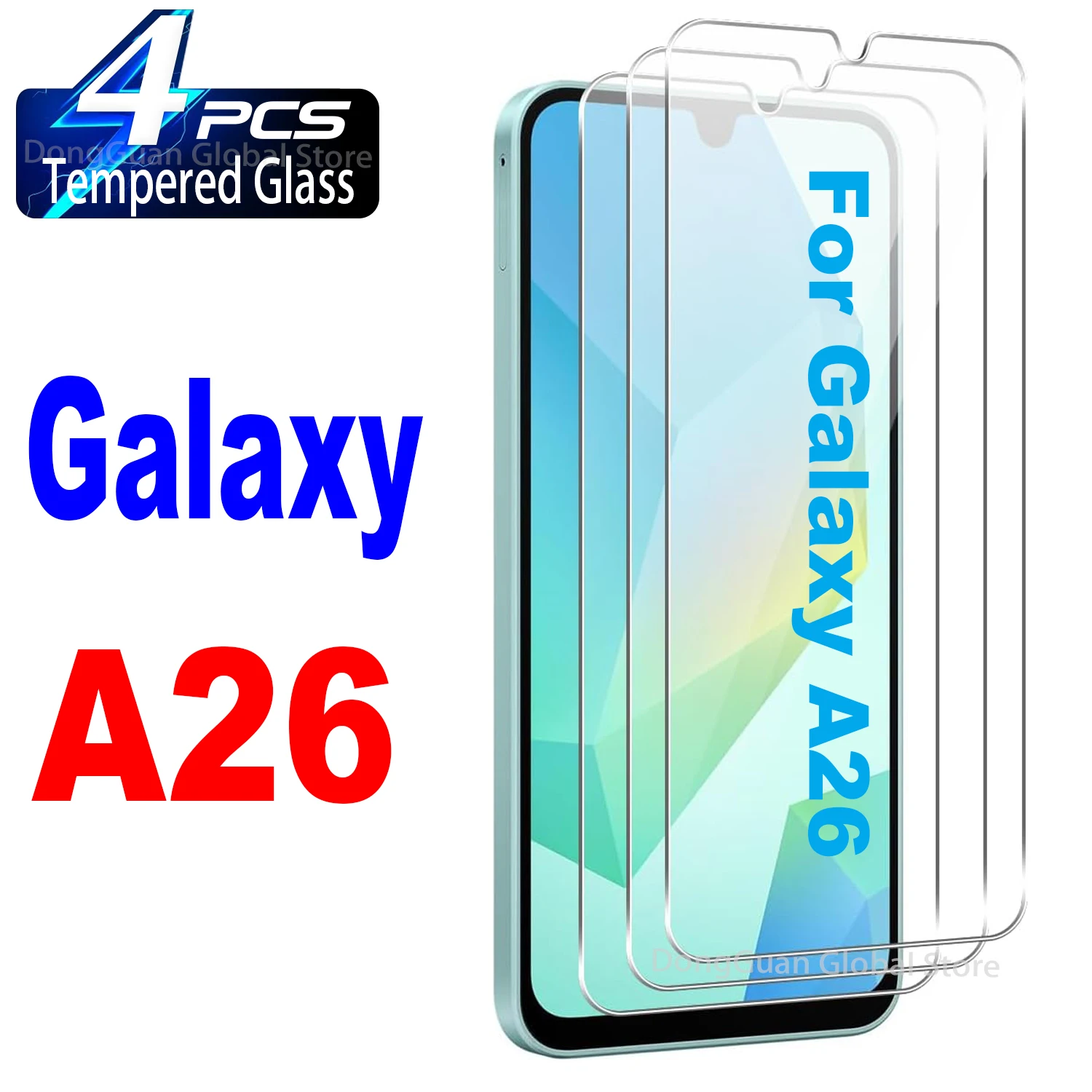

4Pcs For Samsung Galaxy A26 Tempered Glass Screen Protector Glass