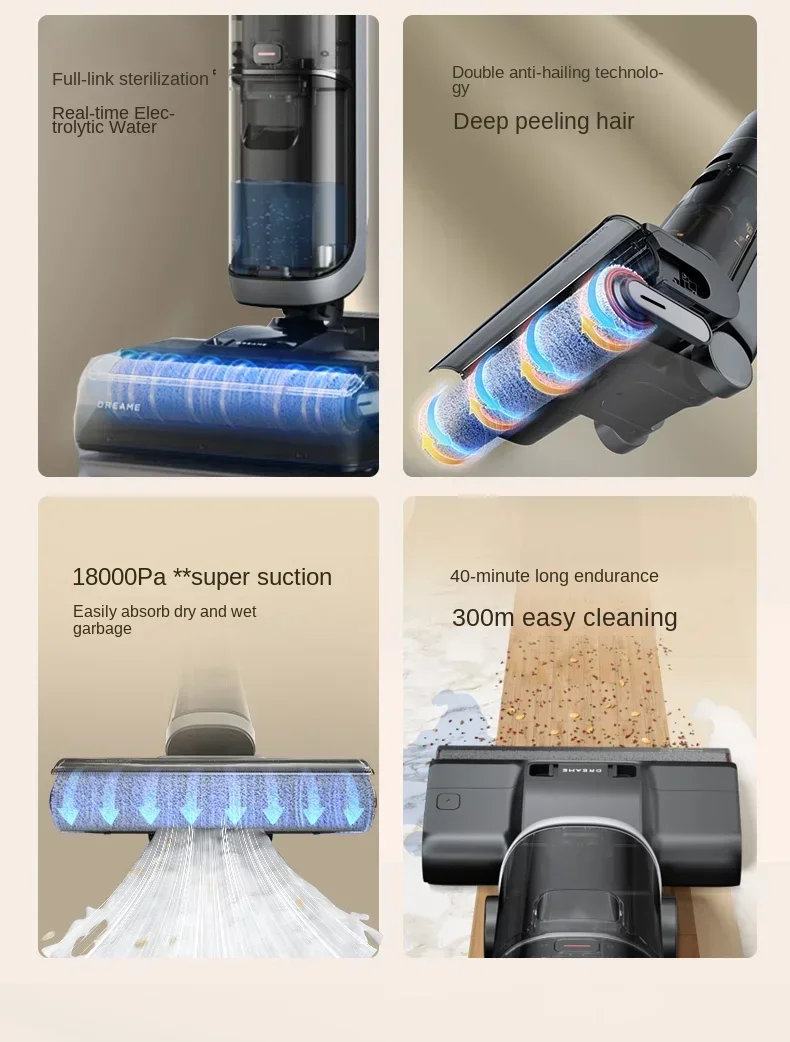 New product Dreame H20 super floor washing machine, household appliances, suction cups, cleaning agent lying down, dream