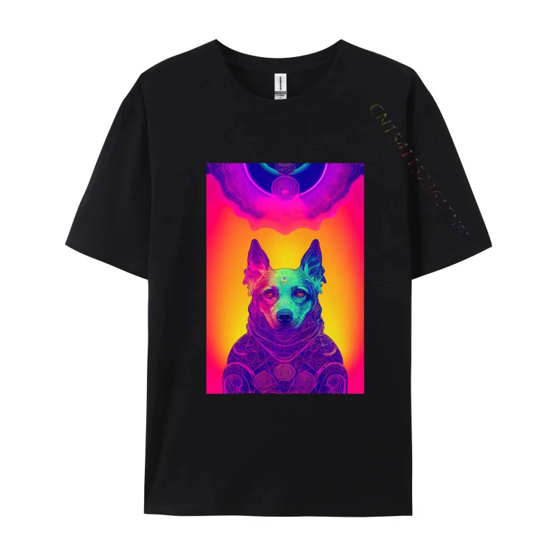 

Psychedelic Glitch Dog Portrait Vaprwave T-shirt Vintage T-Shirt Adult Oversized Hip Hop Tops & Tees Cotton T-shirts