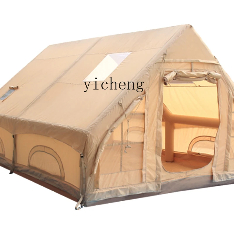 Tqh Household Anti-Freezing Dual-Use Four Seasons Moisture-Proof Inflatable Tent Outdoor Camping Portable Building-Free