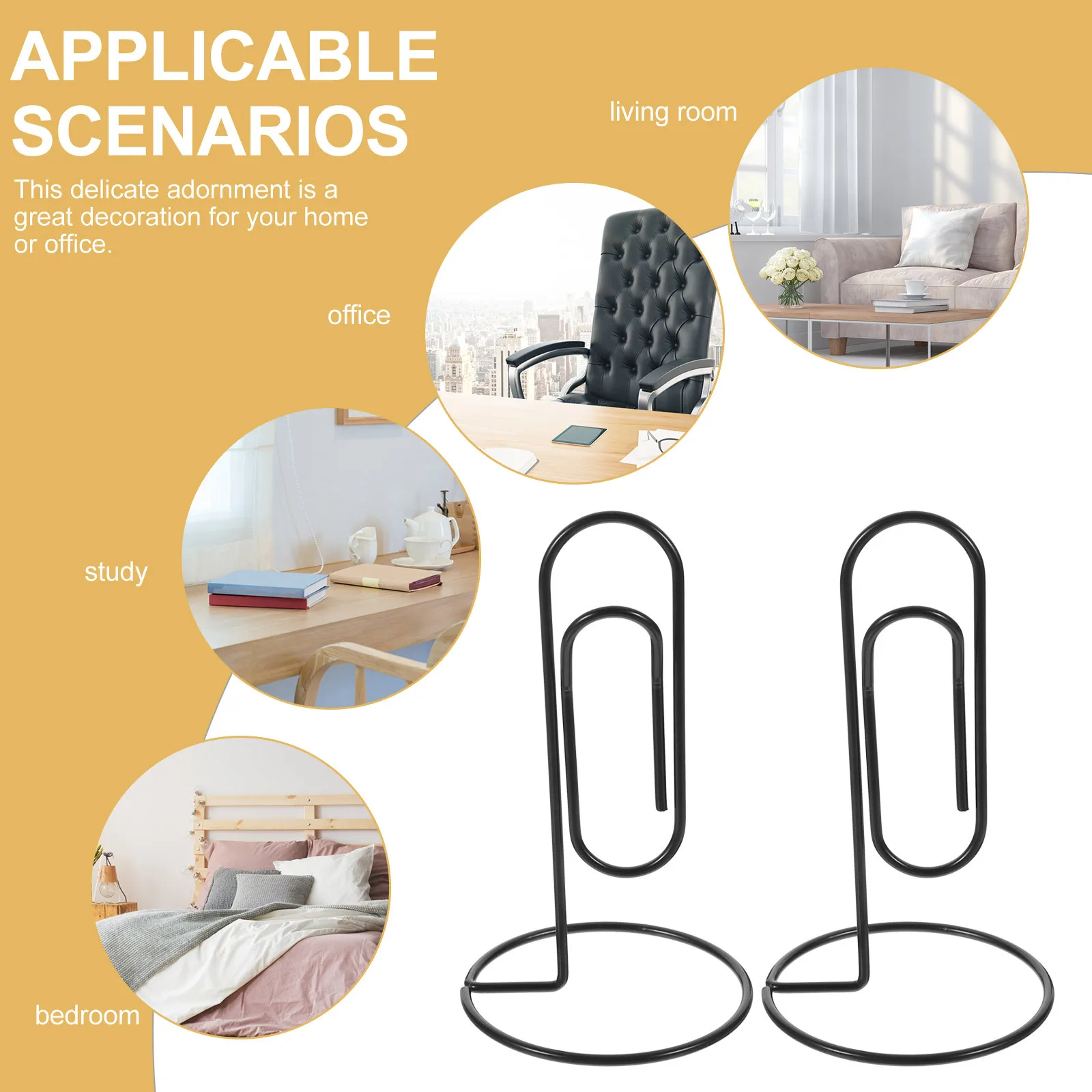 

5Pcs Plating Paper Clips Practical Design Material Perfect for Organizing Papers and Documents Black Paper Clips