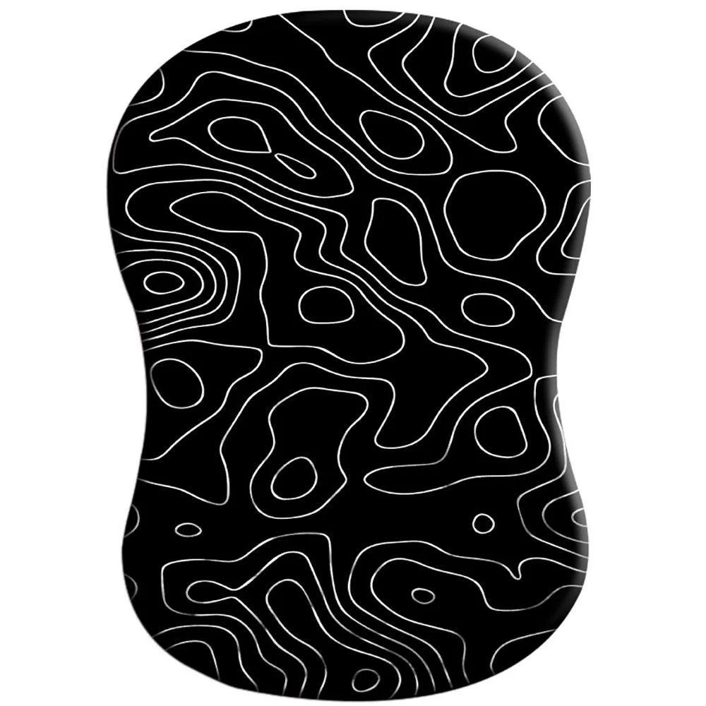 Ergonomic Mouse Pad Wrist Pad Memory Cotton Rest Pads Non-slip Streamline Wrist Rest Support Mat Black Line PC Computer Mousepad