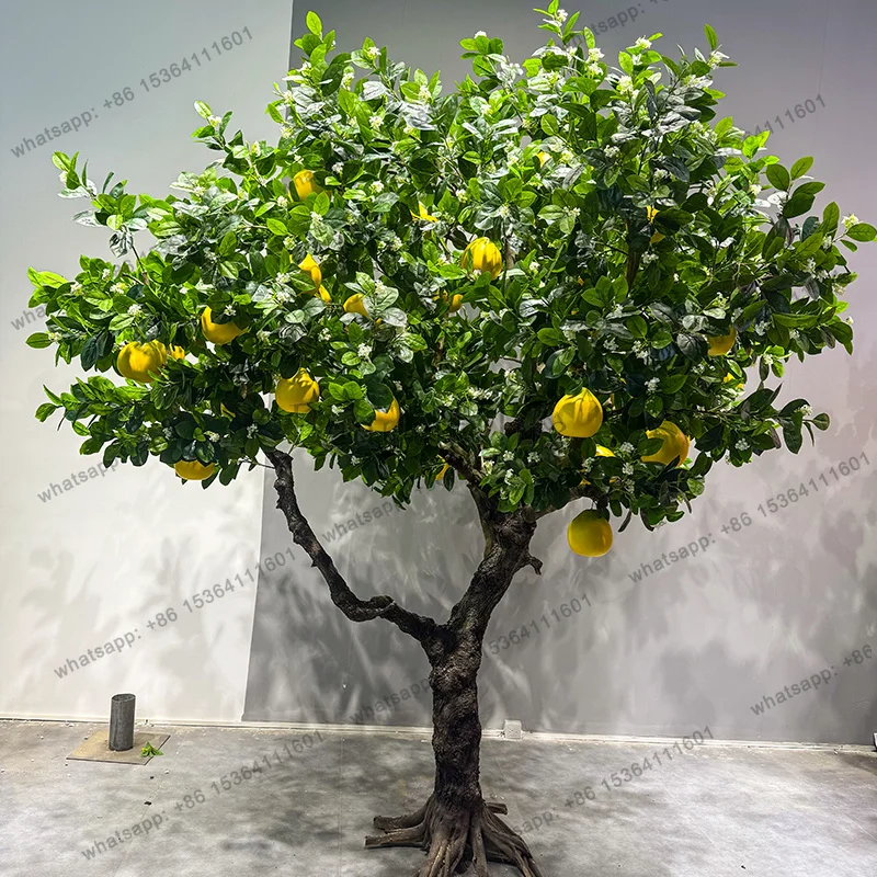 Simulation grapefruit tree indoor and outdoor landscaping green plant decoration wedding window props