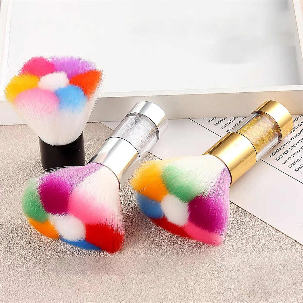 

2.5*10.7cm Nail Dust Clean Brush 1PC Colorful Flower Shape Brush For Remove Manicure Dust Acrylic Clean Brush Nail Care Tool&*&