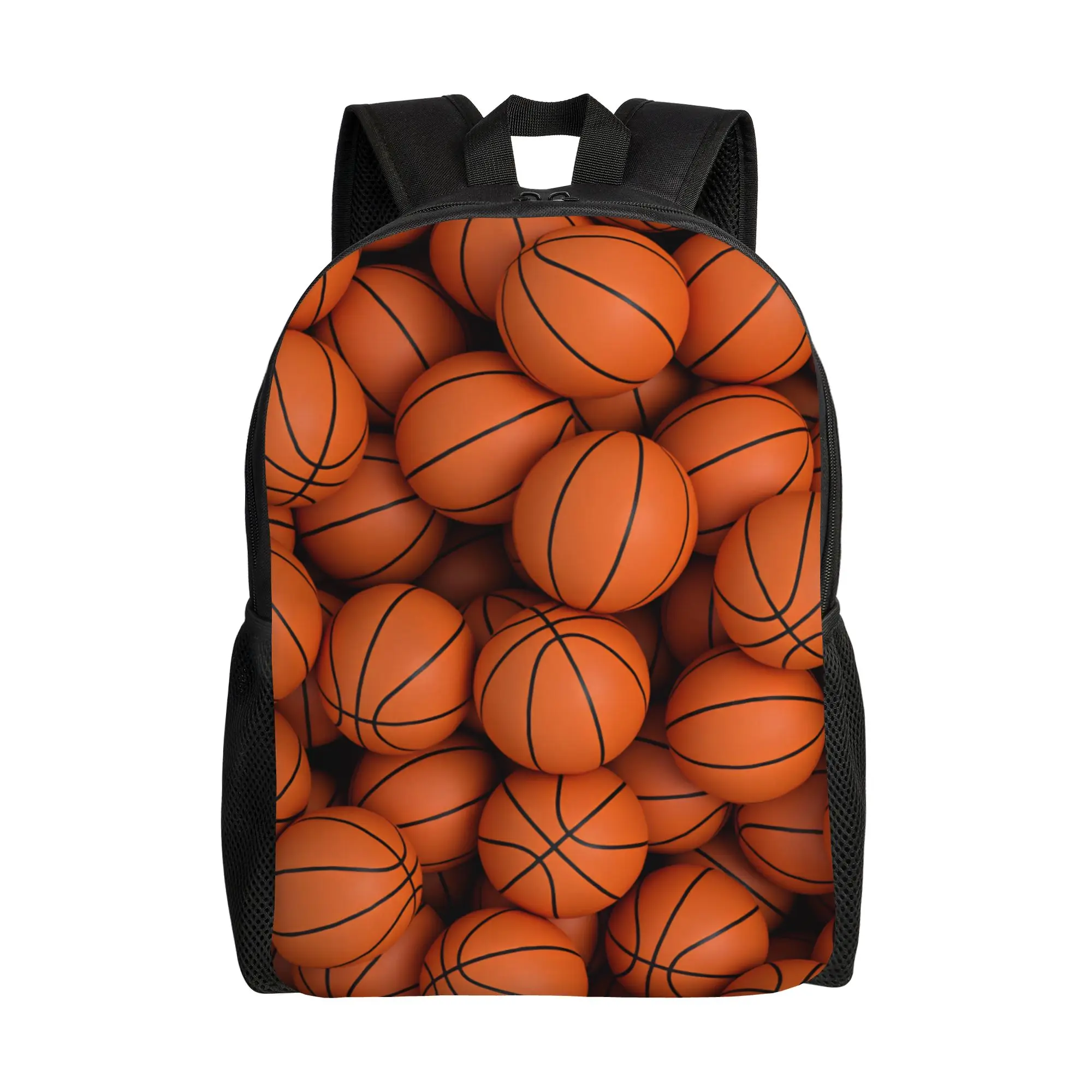 Sport Ball Basketball Grain Backpack  Unisex Polyester Travel Backpacks Lightweight Style School Bags Rucksack
