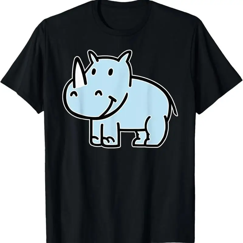 

Comic Rhino Funny Cartoon Style Animal Lover T Shirt