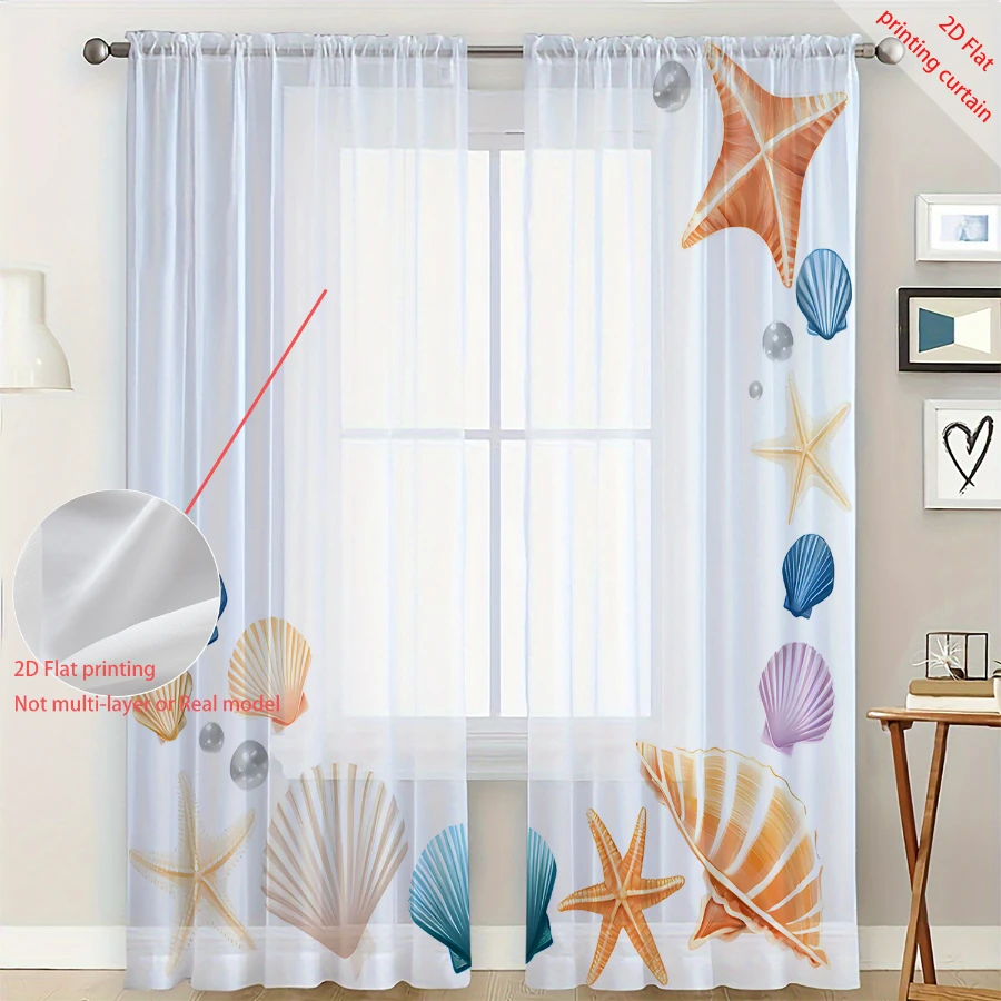 2 Stück Digital Bedruckte Transparente Vorhänge, Wunderschöne Perlmutt-Optik, Vintage Blumenmuster Fenstervorhänge für Wohnzimmer Schlafzimmer Heim-Dekoration