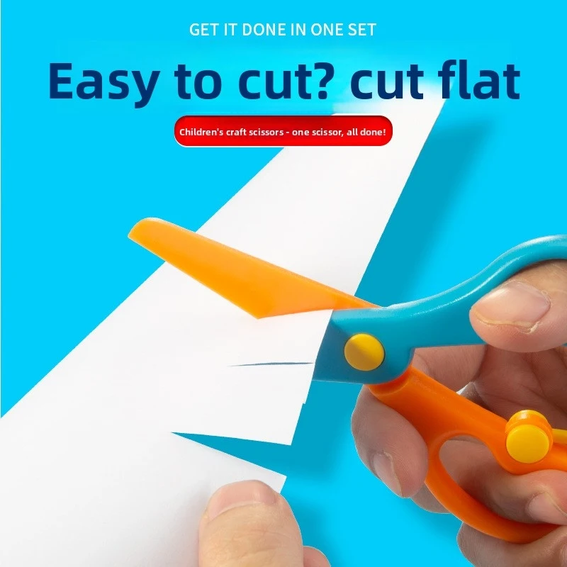 Kids Safety Scissors Round Tip Cartoon Plastic Spring-Loaded Toddler Scissors Kindergarten DIY Art Craft Paper Cutting School