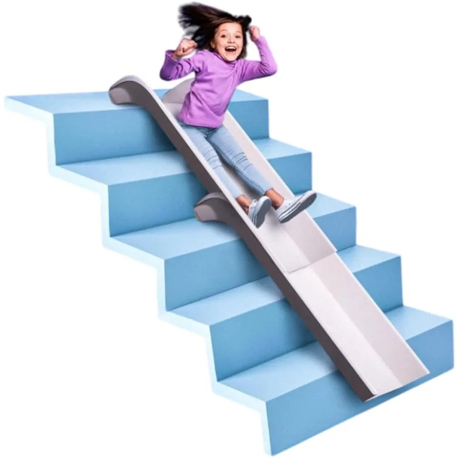 4Pack Modular Indoor Slide for Home Staircases White Stair Attachment Ramps for with NonSlip Grip Bottom Easy to Store No Insta