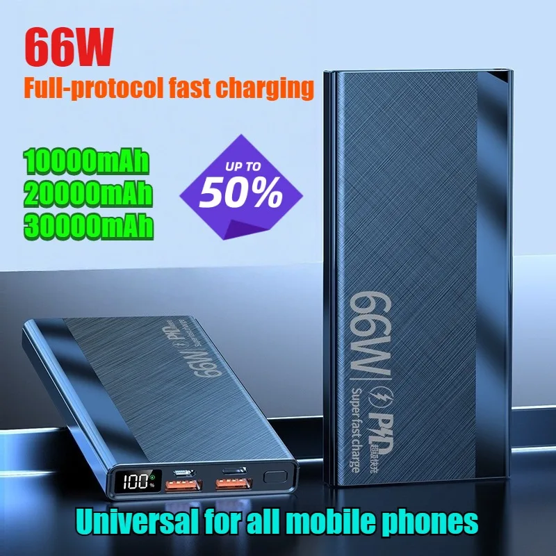 66W 20000mAh Large Capacity 3C Certified Wholesale Super Fast Charging Portable Power Bank for All Series of Smartphones