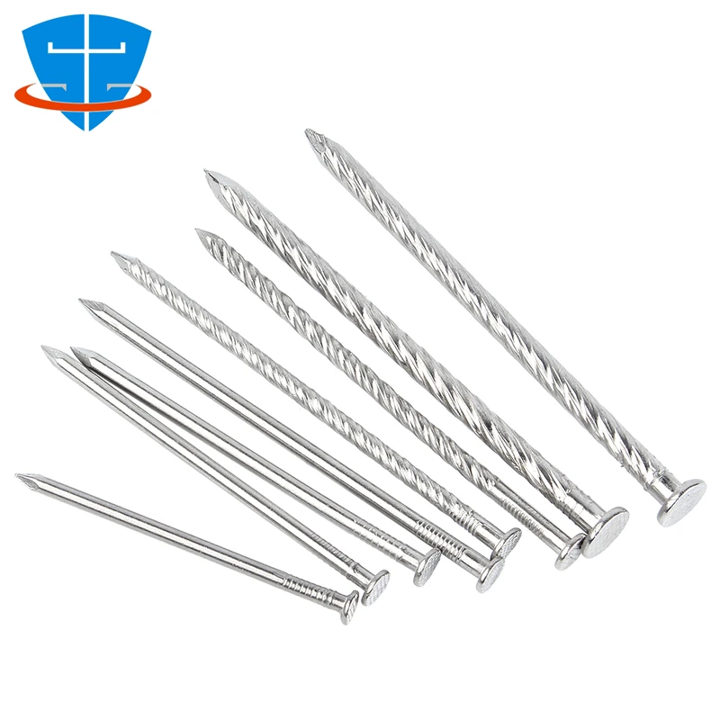 0.5" 0.8" 1" 1.2" 1.5" 2" 2.5" 3" 3.5" 4" Pulgada A2-70 304 Acero Inoxidable Cabeza Plana Clavo de Acero Carpintería Ladrillo Cemento Pared 4