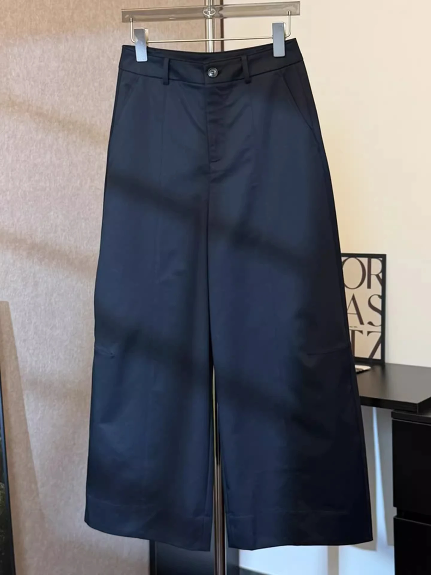 

High Waist Straight Leg Casual Pants Women's Spring Summer 2026 New Small Size Nine Point Tailored Trousers in Black Tibetan ...