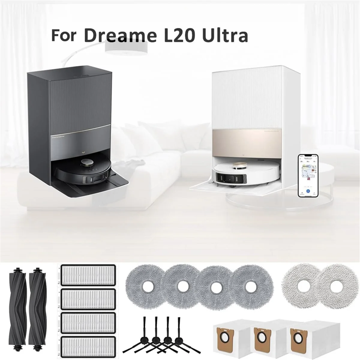 

Аксессуары BFYLE для Dreame L20 Ultra, основная боковая щетка, фильтр Hepa, подушечки для швабры, запасные части для пылесоса