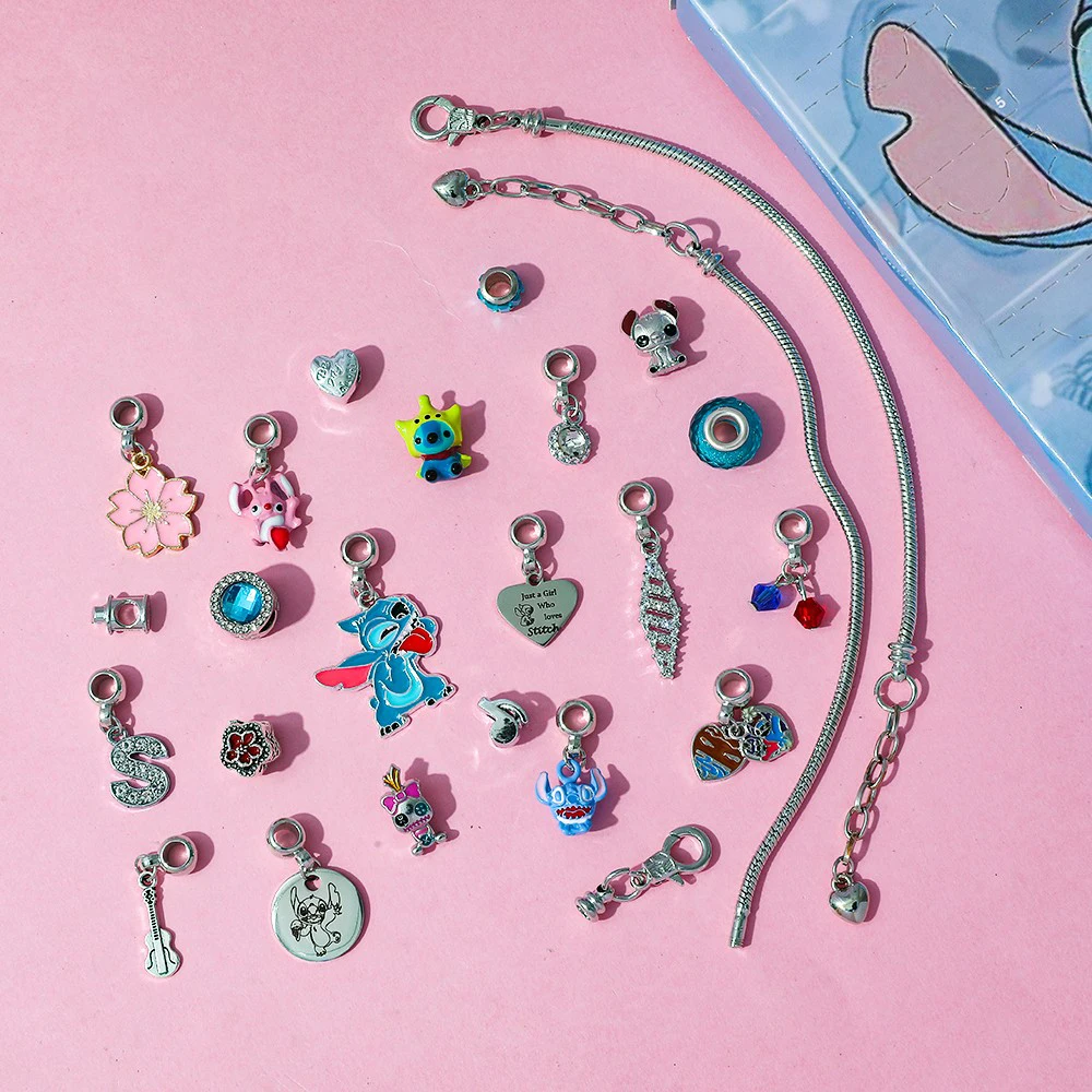 Disney Cartoon Creative Cute Stitch Series Bracelet Accessories DIY Bracelet Blind Box Personalized Fashion Party Gifts
