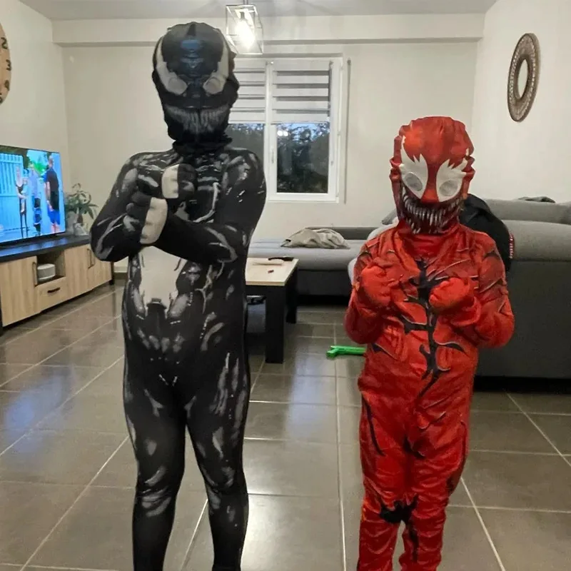 Venom Supereroe Tuta Collant Ragazzi Costumi Cosplay Bambini Adulti Tuta Spandex Zentai Abiti CARNAGE RIOT Eddie Brock