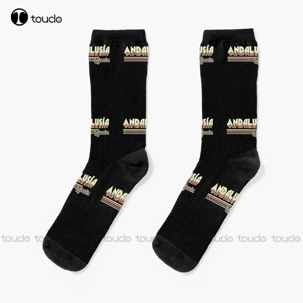 Andalusia City Socks Winter Socks For Women Personalized Custom Unisex Adult Teen Youth Socks Street Skateboard Socks Funny Art