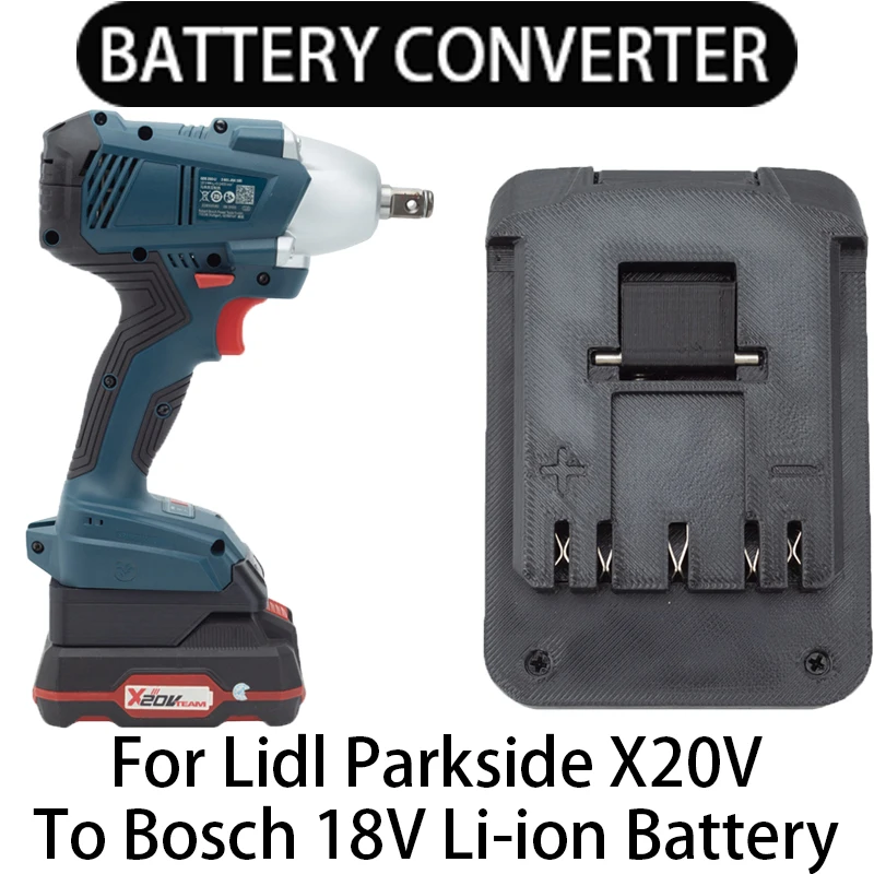 

Адаптер для инструментов Bosch 18 в Li-Ion для преобразования в Lidl Parkside X20V, адаптер для литий-ионного аккумулятора, аксессуары для электроинструментов