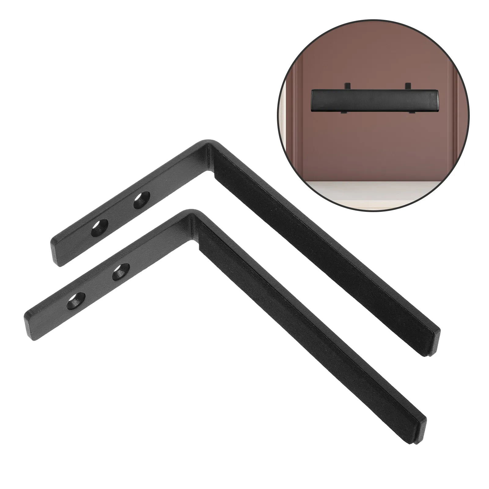 2Pcs Wall Mounted Speaker Bracket Metal Soundbar Stand for Small Speaker Mount Shelf Corner Shelf Audio Support