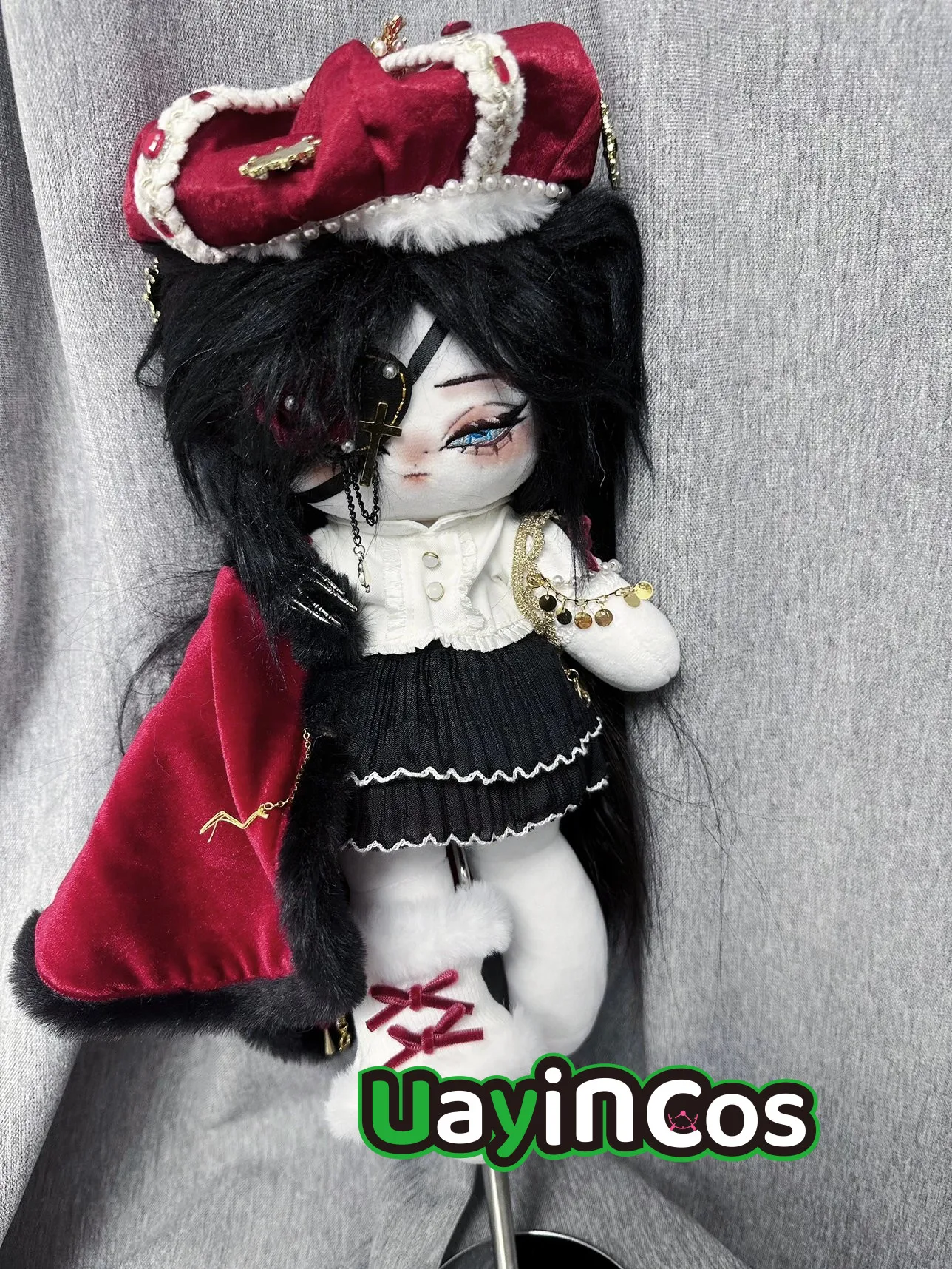 

Anime huai qiu Punk Vampire Black Long Hair No attributes Monster Stuffed 30cm Long legs Plushies Plush Cotton Doll Body Toy Kid