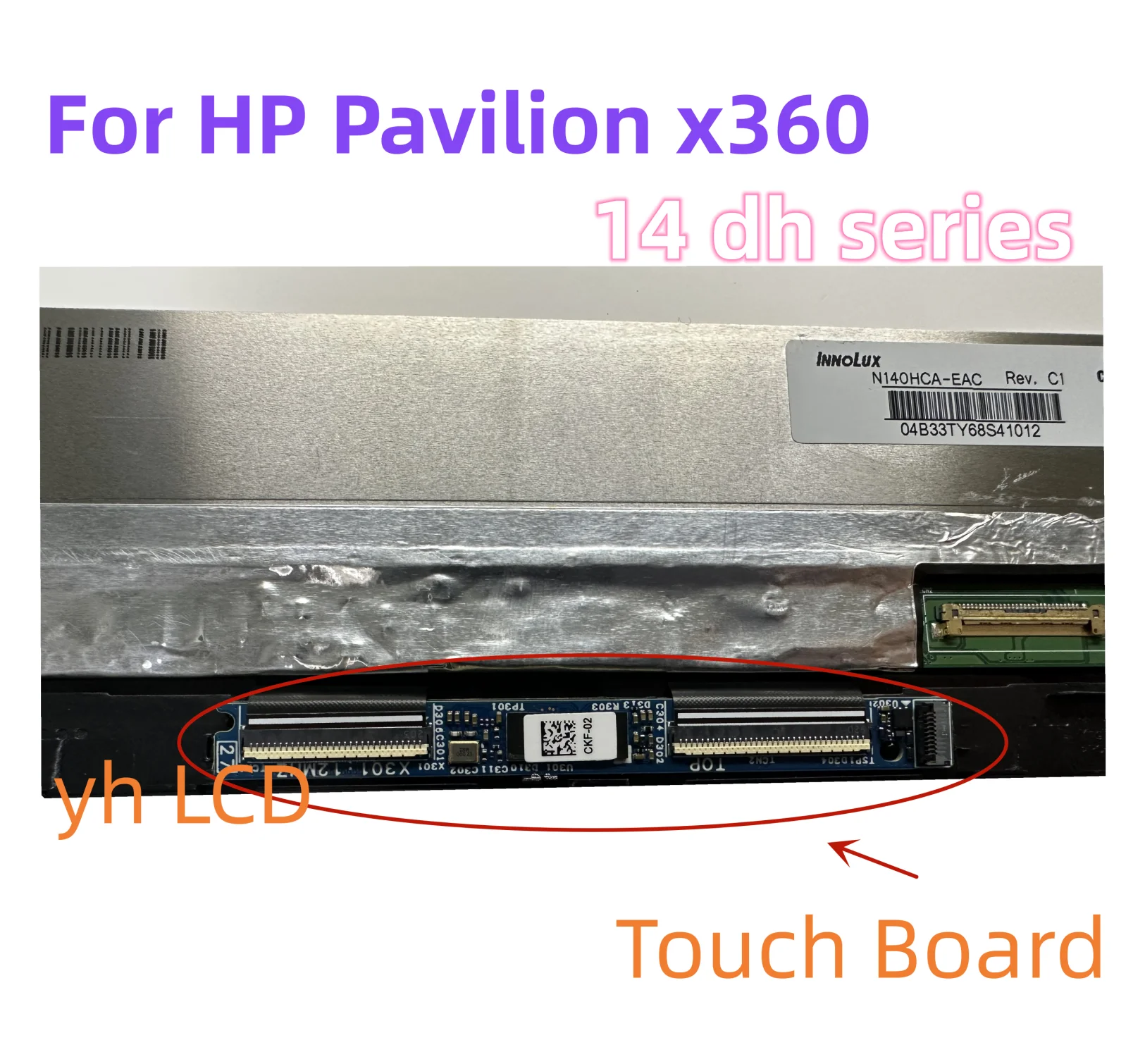 14'Inch Touch Screen For HP Pavilionx360 14-DH 14M-DH0003DX 14-dh0706nz 14T-DH100 TPN-W139 Digitizer Assembly Replacement HD FHD